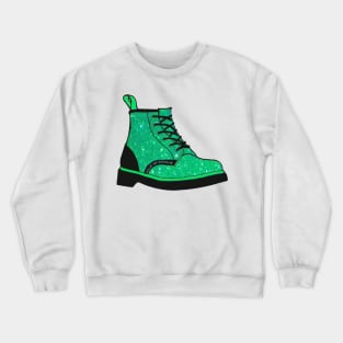 Green Glittery Boot Crewneck Sweatshirt